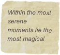 Within the most serene moments lie the most magical